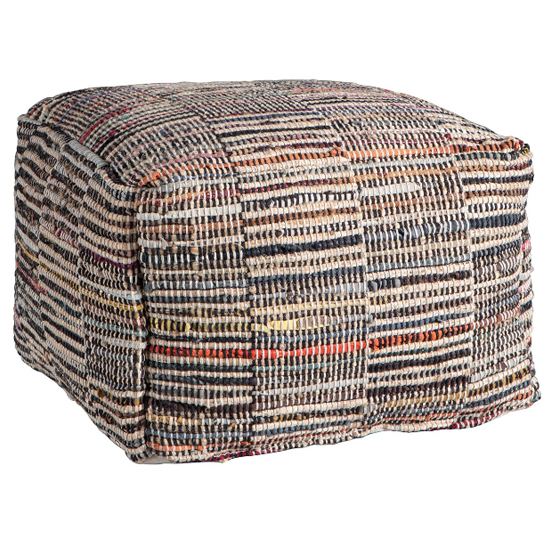 Alonza Square Fabric Pouffe In Multicolored_2