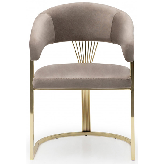 Alora Beige Velvet Dining Chairs With Gold Frame In Pair_3