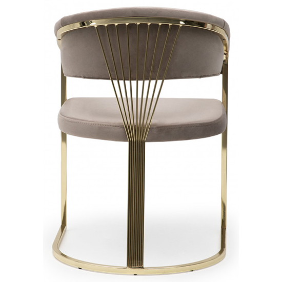 Alora Beige Velvet Dining Chairs With Gold Frame In Pair_5