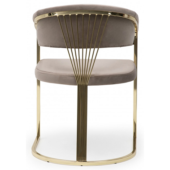 Alora Beige Velvet Dining Chairs With Gold Frame In Pair FiF