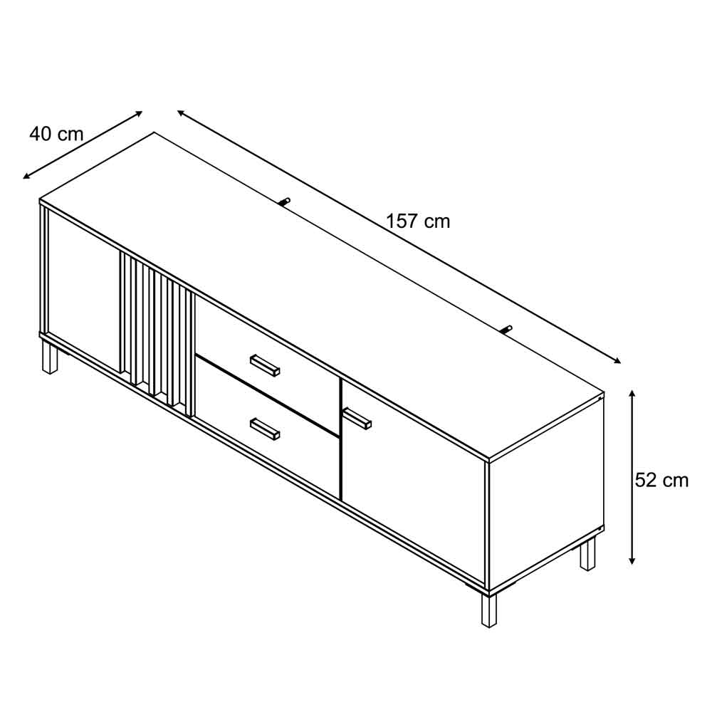 Alora Wooden TV Stand with 1 Door 2 Drawers in Artisan Oak