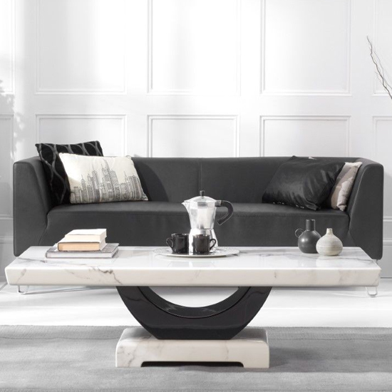 Aloya High Gloss Marble Coffee Table In White And Black_2