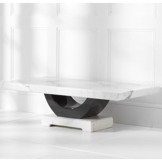 Aloya High Gloss Marble Coffee Table In White And Black_3