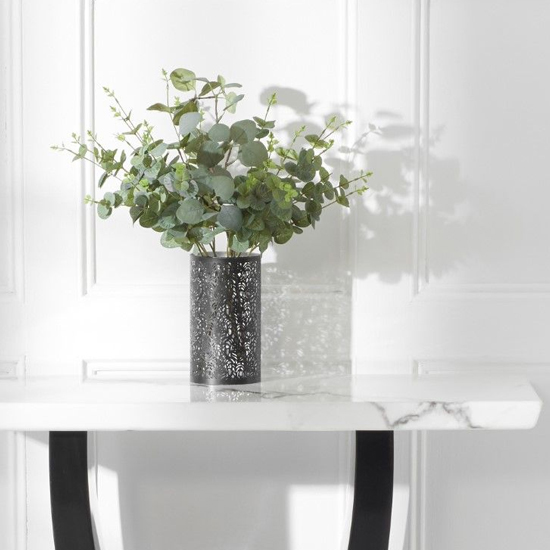 Aloya High Gloss Marble Console Table In White And Black_3