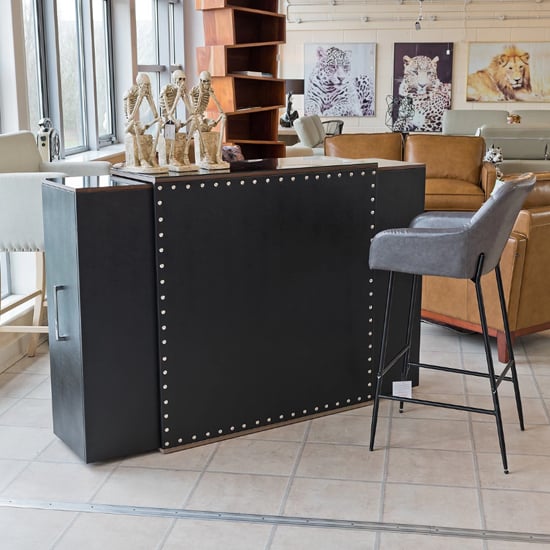 Read more about Alpena extending breakfast bar unit with 2 drawers in black
