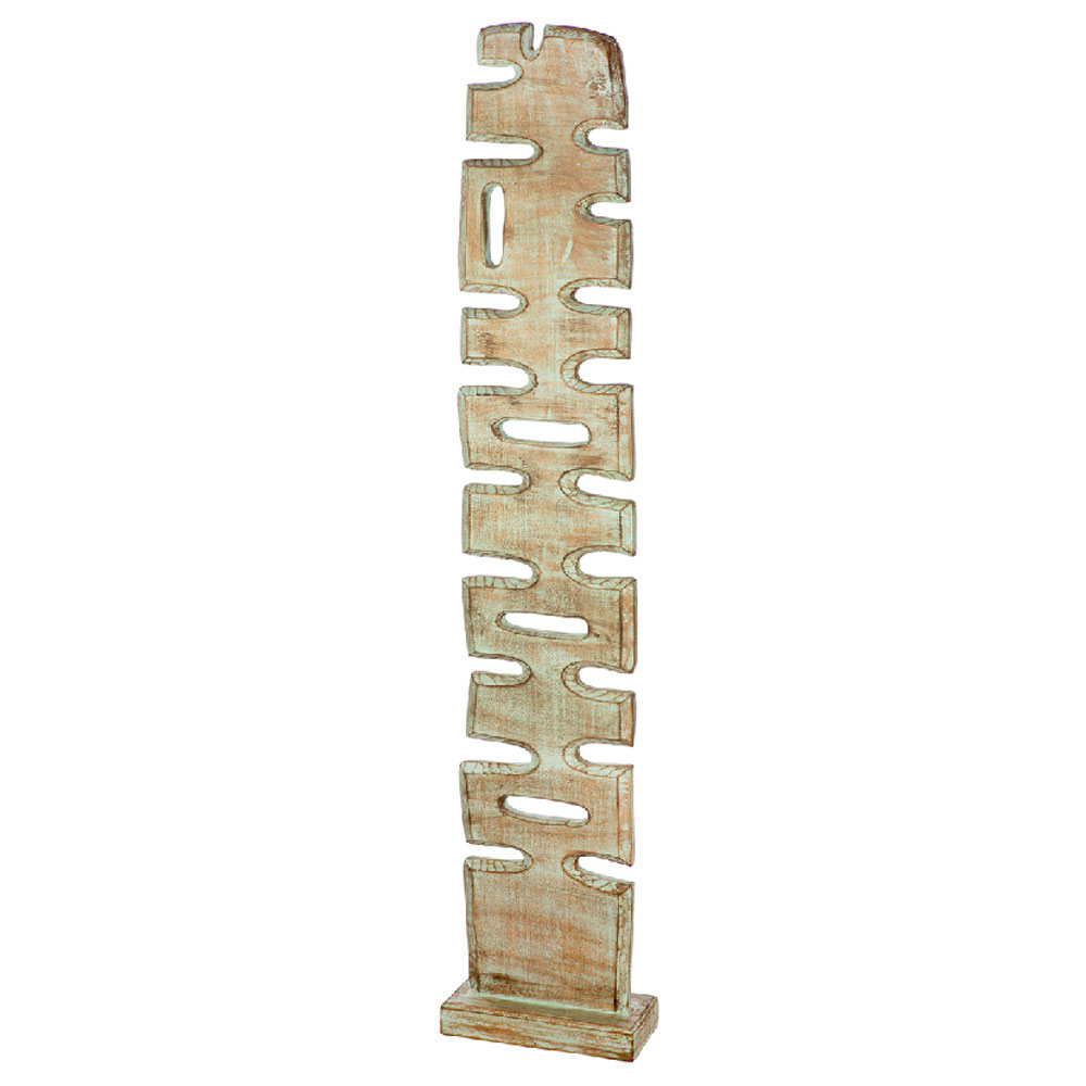 Alperton Large Mango Wood Organic Standing Sculpture in Blue and Natural