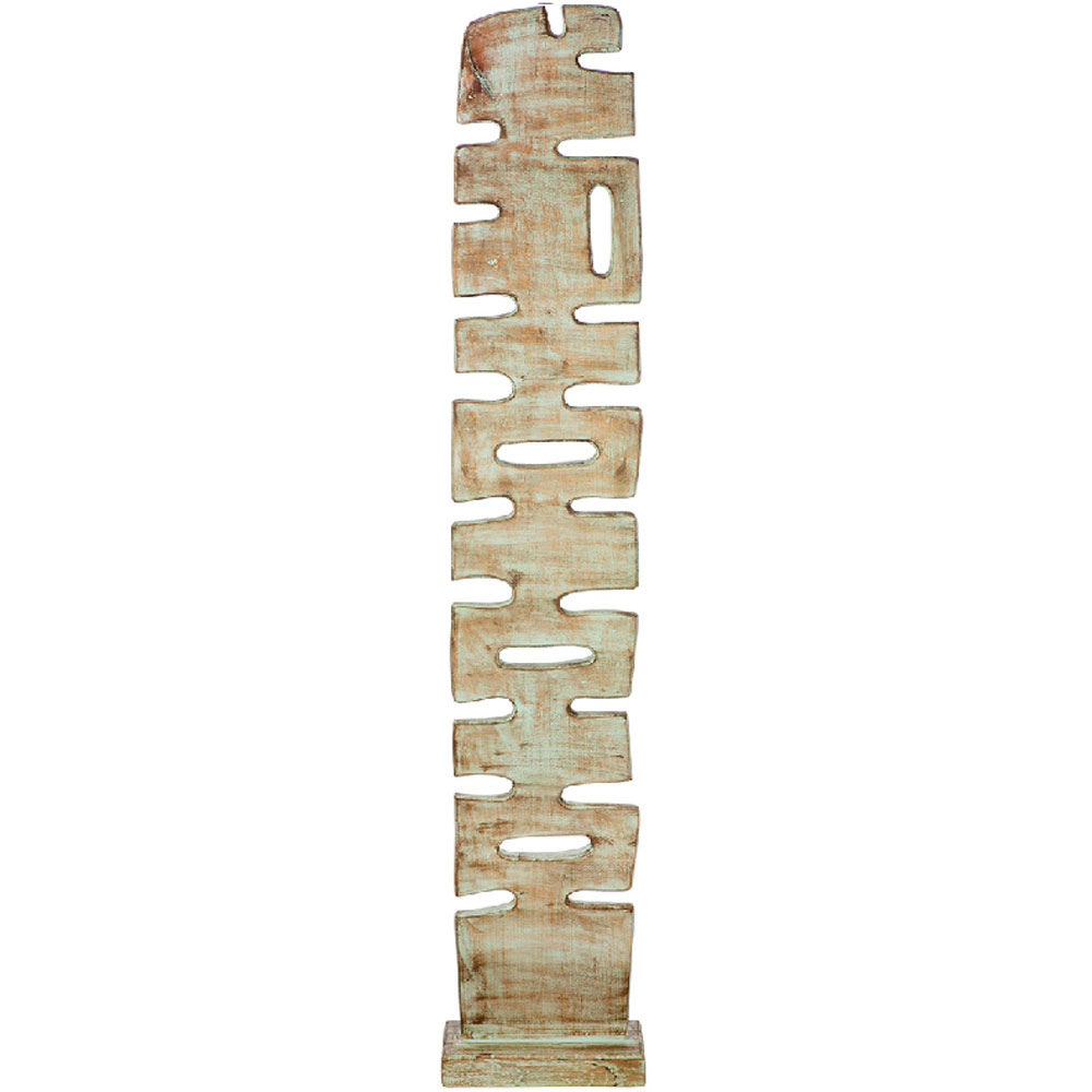 Alperton Large Mango Wood Organic Standing Sculpture in Blue and Natural