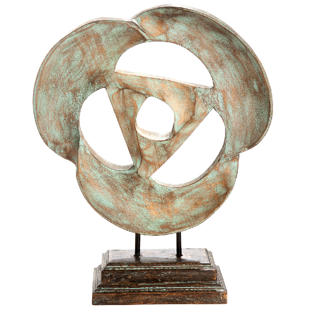 Alperton Large Mango Wood Sculpture in Blue and Natural