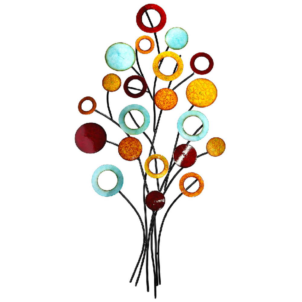 Alperton Metal Circle Flower Wall Art In Multicoloured