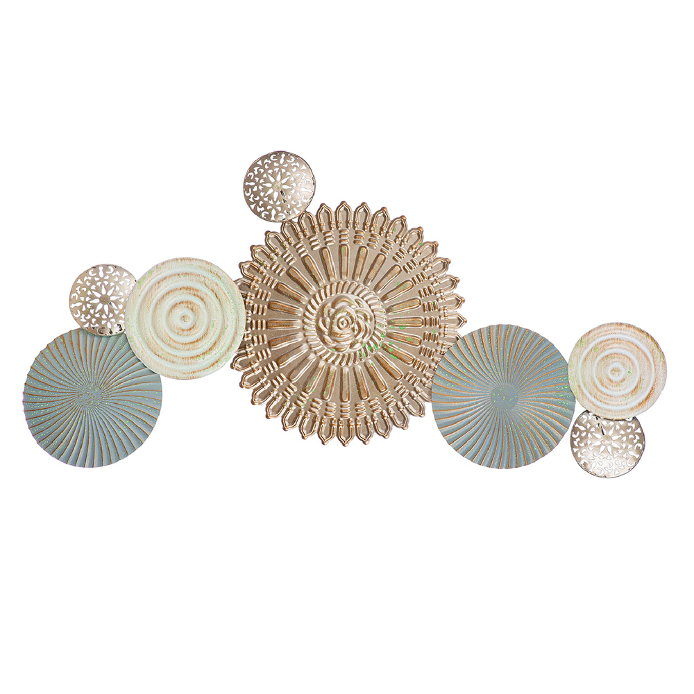 Alperton Metal Geometric Disc Wall Art In Multicoloured