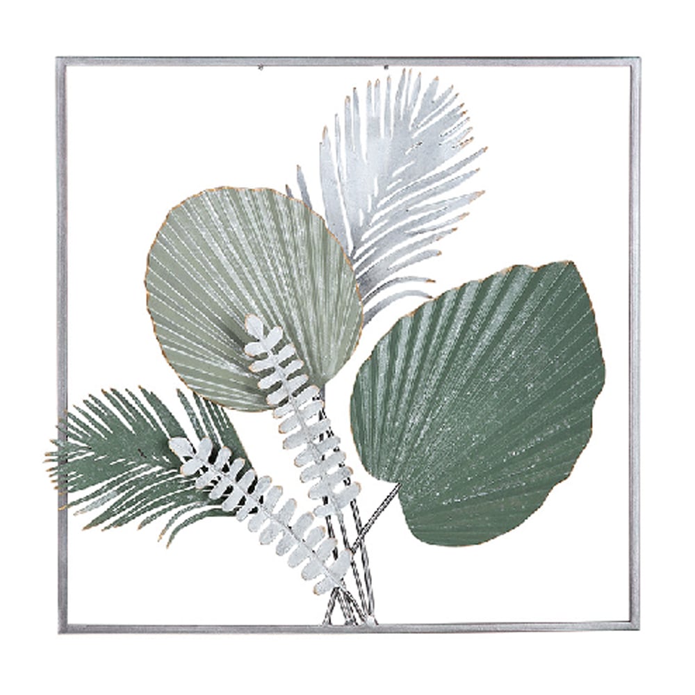 Alperton Metal Modern Botanical Trio Wall Art In Green And White