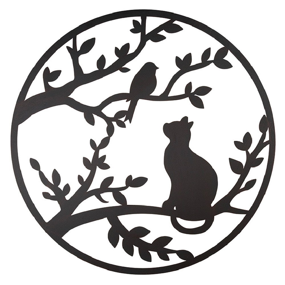 Alperton Metal Peaceful Perch Nature Wall Art In Dark Brown