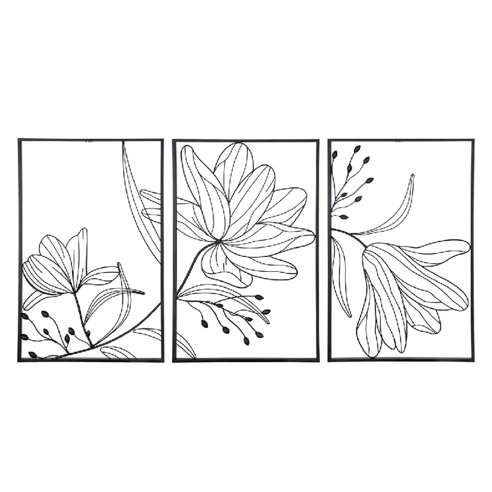 Alperton Metal Set Of 3 Wall Art in Black