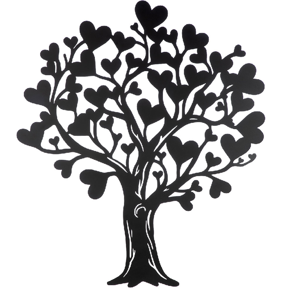 Alperton Metal Tree Shape Wall Art in Black
