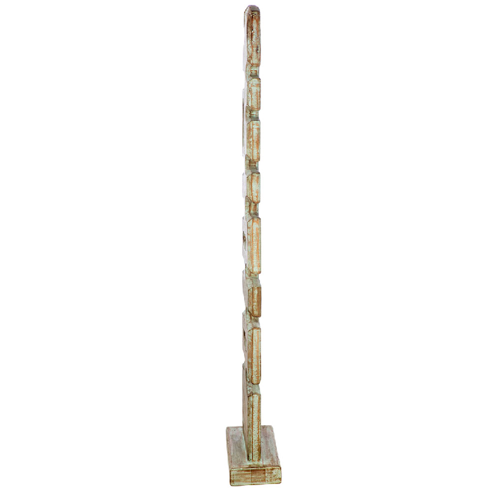 Alperton Small Mango Wood Organic Standing Sculpture in Blue and Natural