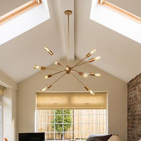 Read more about Alpha 10 lights metal ceiling pendant light in gold