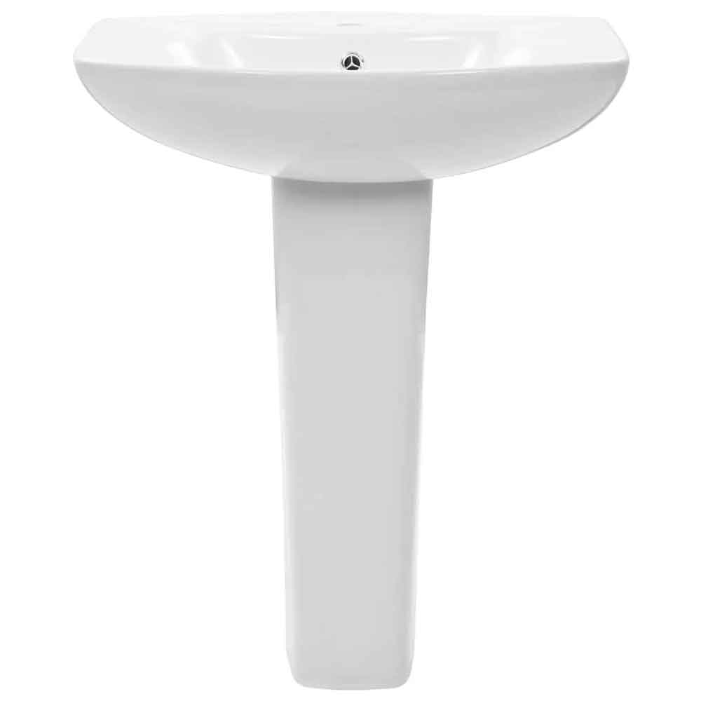 Alpharetta Curved Full Pedestal Basin Without Waste 650mm Wide 1TH - White