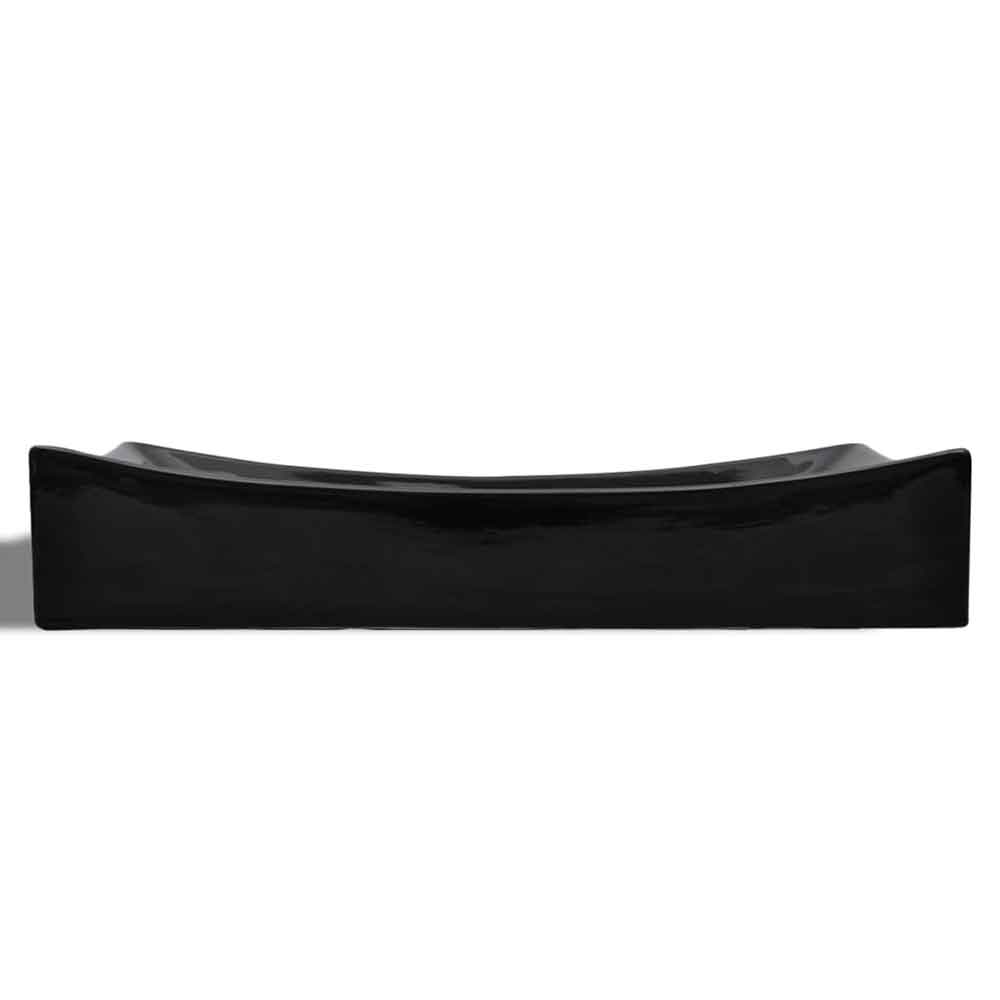Alpharetta Rectangular Countertop Basin Without Waste 655mm Wide 0TH - Black