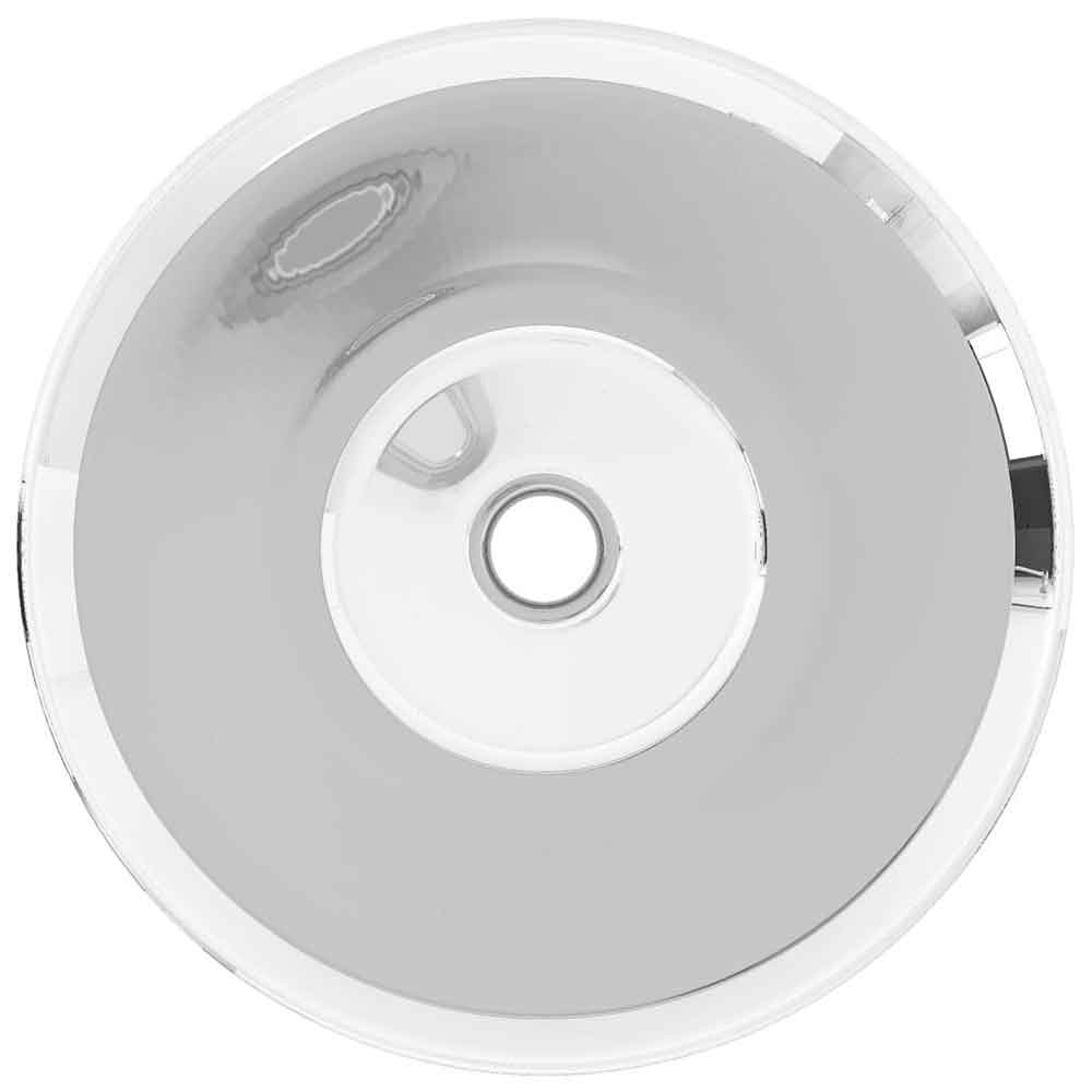 Alpharetta Round Countertop Basin Without Waste 420mm Wide 0TH - Silver