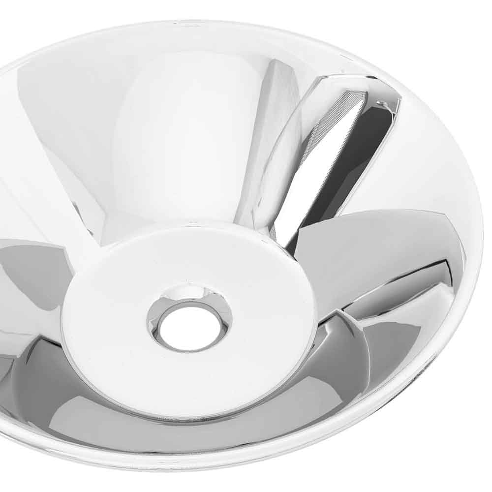 Alpharetta Round Countertop Basin Without Waste 420mm Wide 0TH - Silver
