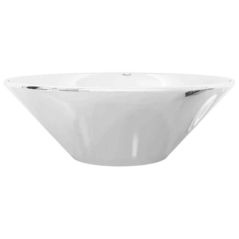 Alpharetta Round Countertop Basin Without Waste 420mm Wide 0TH - Silver