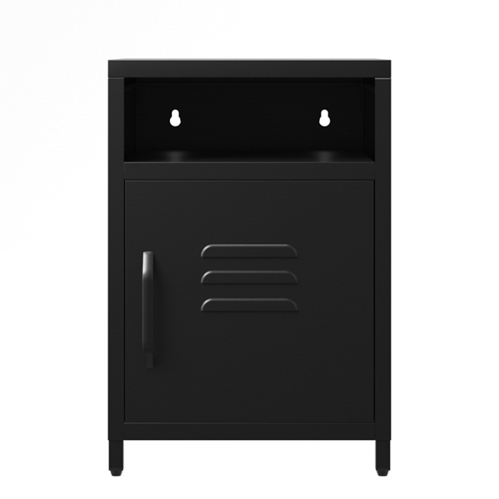 Alpharetta Steel Bedside Cabinet With 1 Door - Black