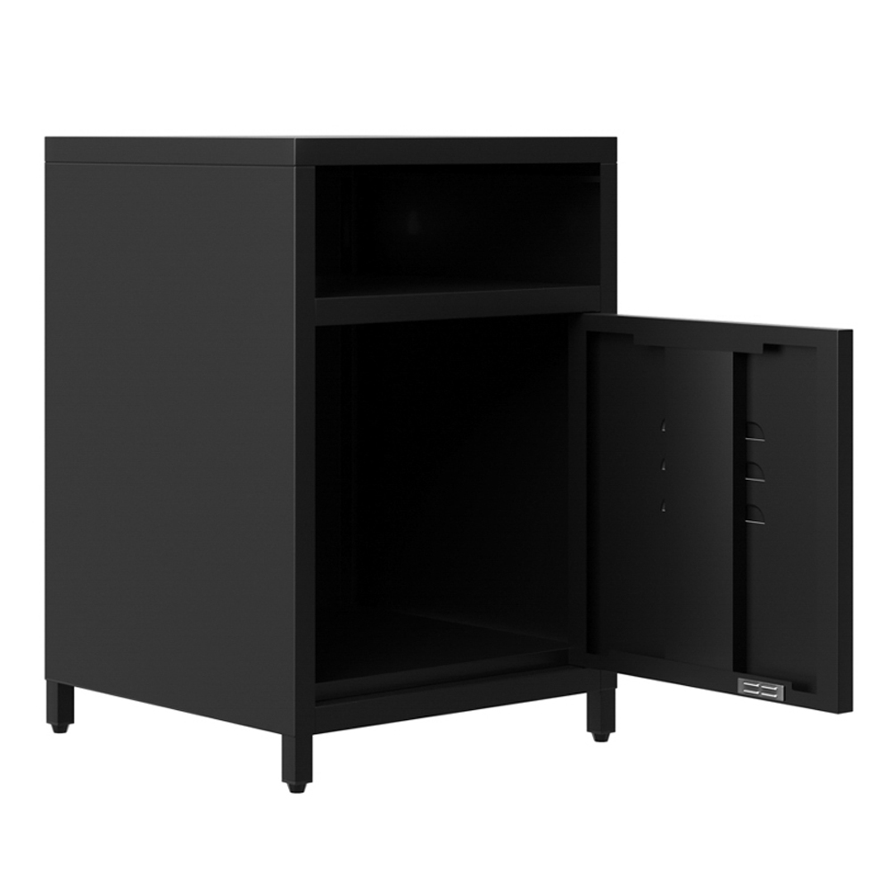 Alpharetta Steel Bedside Cabinet With 1 Door - Black