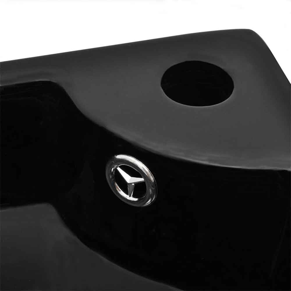 Alpharetta Wall Hung Corner Basin Without Waste 450mm Wide 1TH - Black