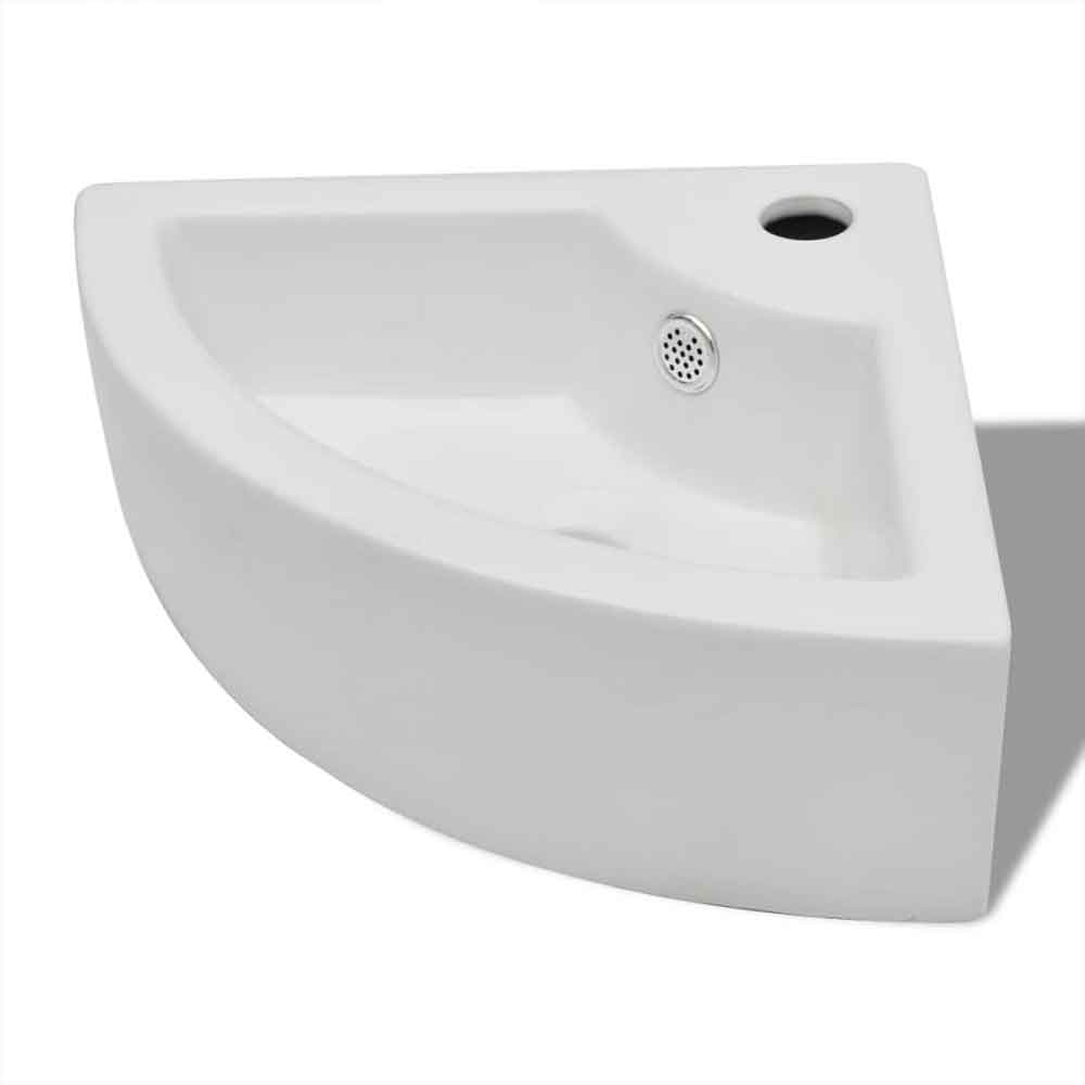 Alpharetta Wall Hung Corner Basin Without Waste 450mm Wide 1TH - White