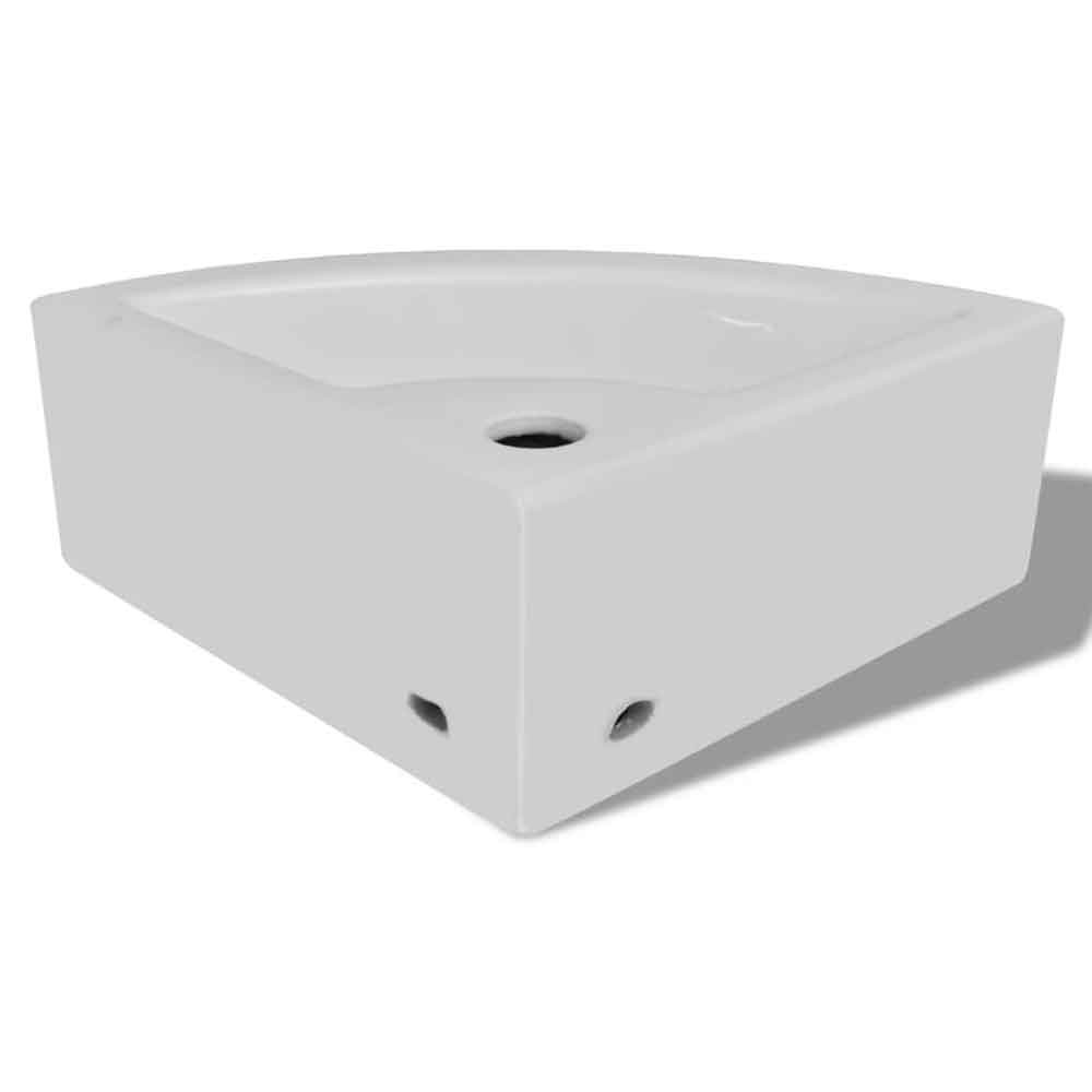 Alpharetta Wall Hung Corner Basin Without Waste 450mm Wide 1TH - White