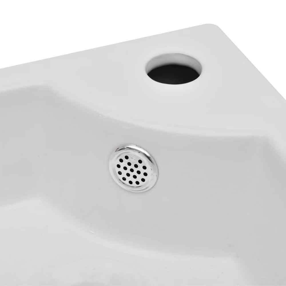 Alpharetta Wall Hung Corner Basin Without Waste 450mm Wide 1TH - White