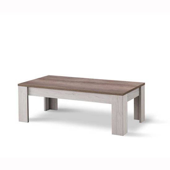 Read more about Alpina coffee table rectangular in oak and distressed effect top