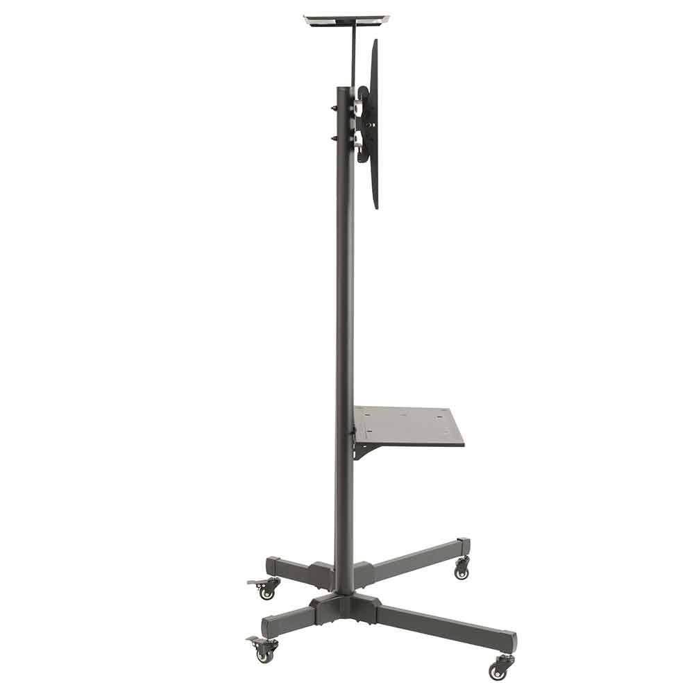 Alpine Adjustable Metal TV Wall Mount Bracket With Wheels - Black