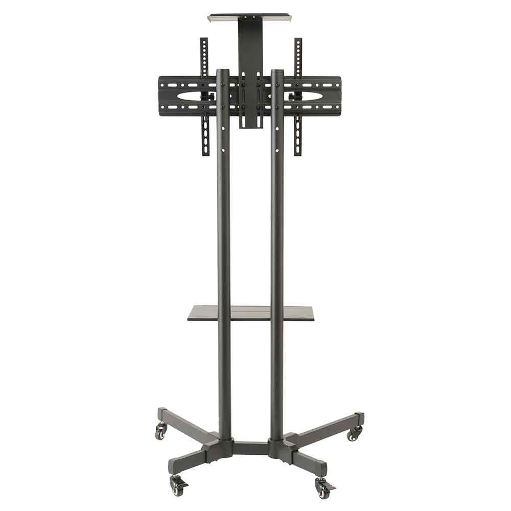 Alpine Adjustable Metal TV Wall Mount Bracket With Wheels - Black