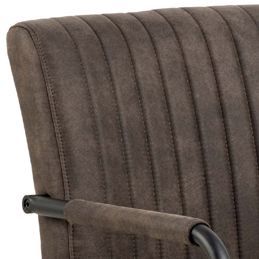 Alpine Anthracite Fabric Dining Chairs With Metal Frame In Pair