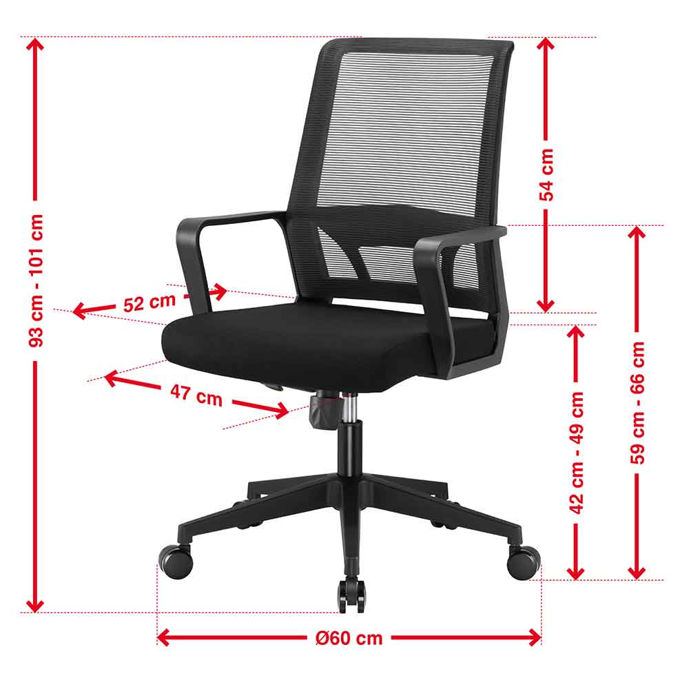 Alpine Fabric Home And Office Chair - Black