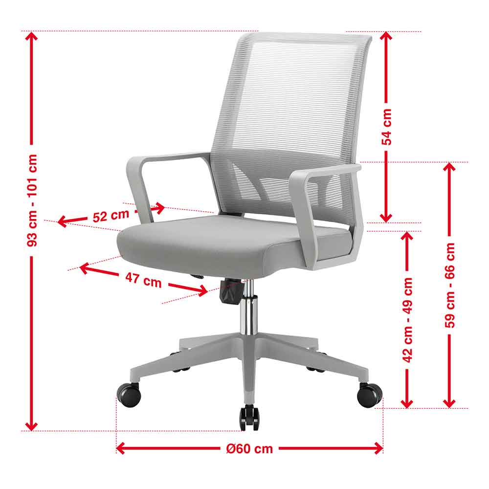 Alpine Fabric Home And Office Chair - Grey