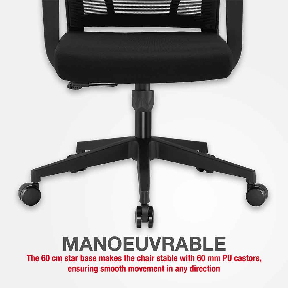 Alpine Fabric Home And Office Plus Chair - Black