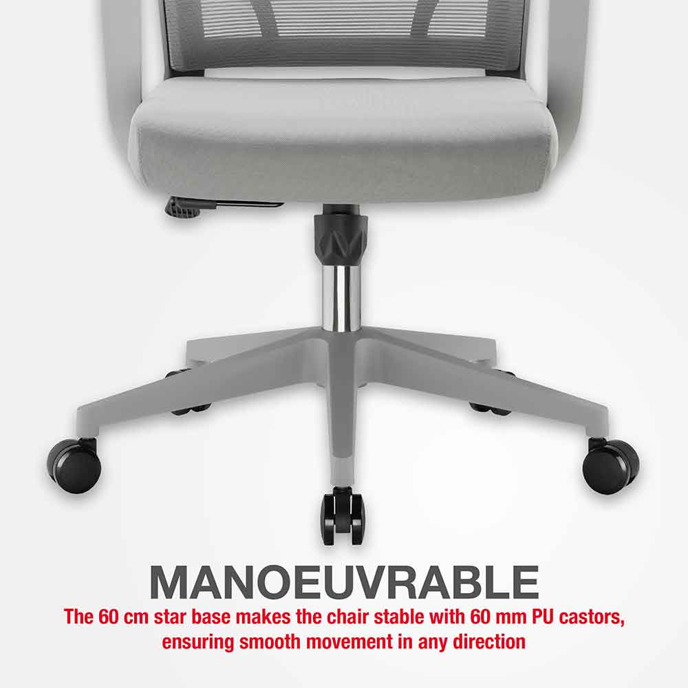 Alpine Fabric Home And Office Plus Chair - Grey