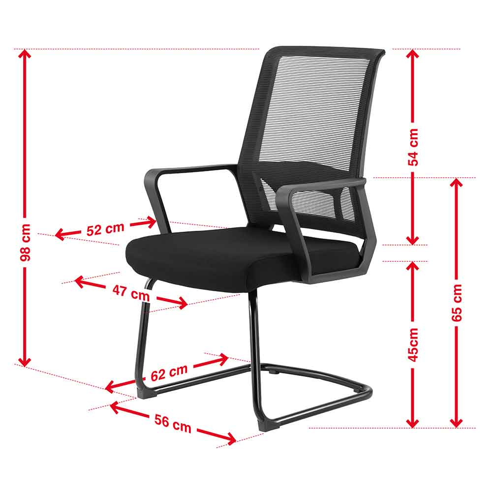 Alpine Fabric Home And Office Visitor Chair - Black