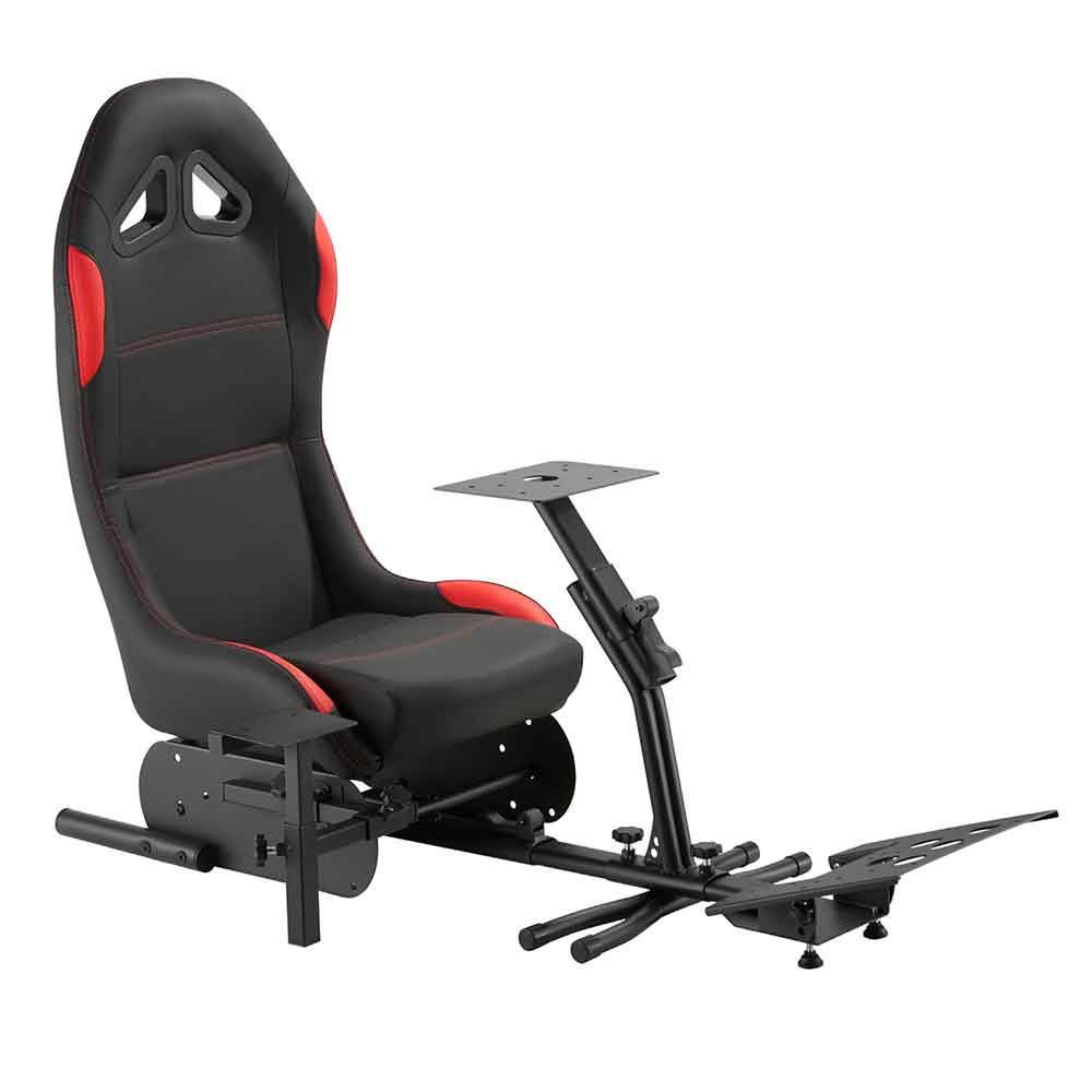 Alpine Faux Leather Cockpit Racing Chair - Red Black