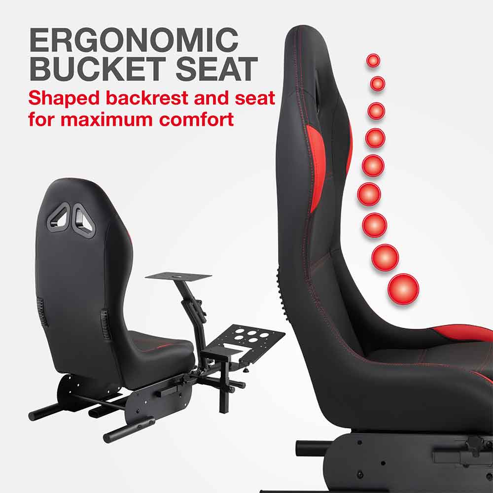 Alpine Faux Leather Cockpit Racing Chair - Red Black