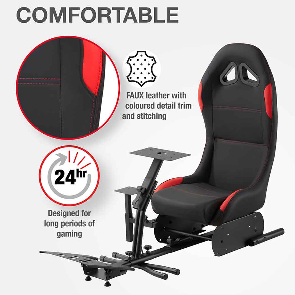 Alpine Faux Leather Cockpit Racing Chair - Red Black