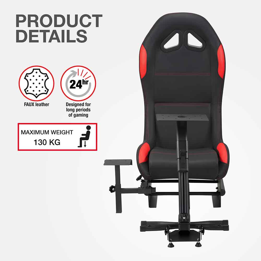 Alpine Faux Leather Cockpit Racing Chair - Red Black