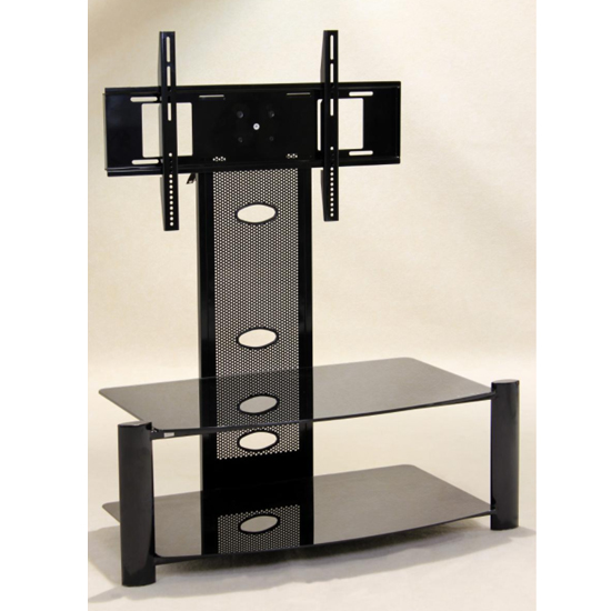 Read more about Aethwy flat screen glass tv stand in black
