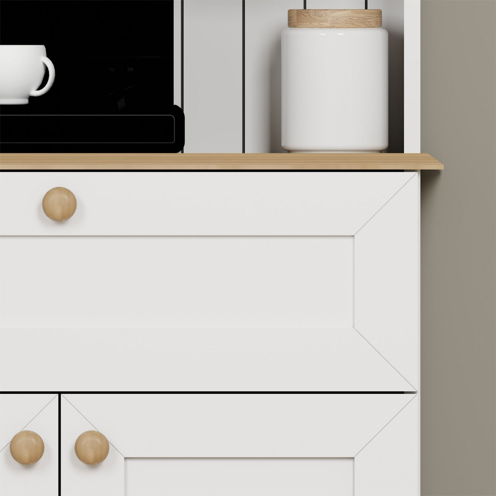 Alreno Wooden Coffee Station Cabinets with 2 Doors in White