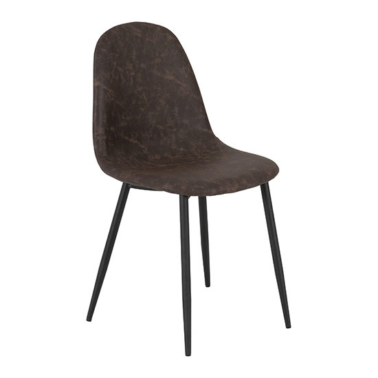 Alsip Brown Fabric Dining Chairs In Pair