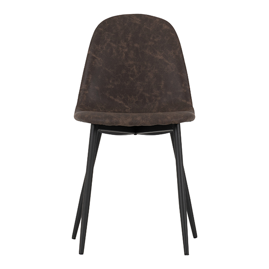 Alsip Brown Fabric Dining Chairs In Pair