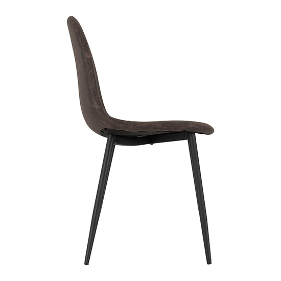 Alsip Brown Fabric Dining Chairs In Pair
