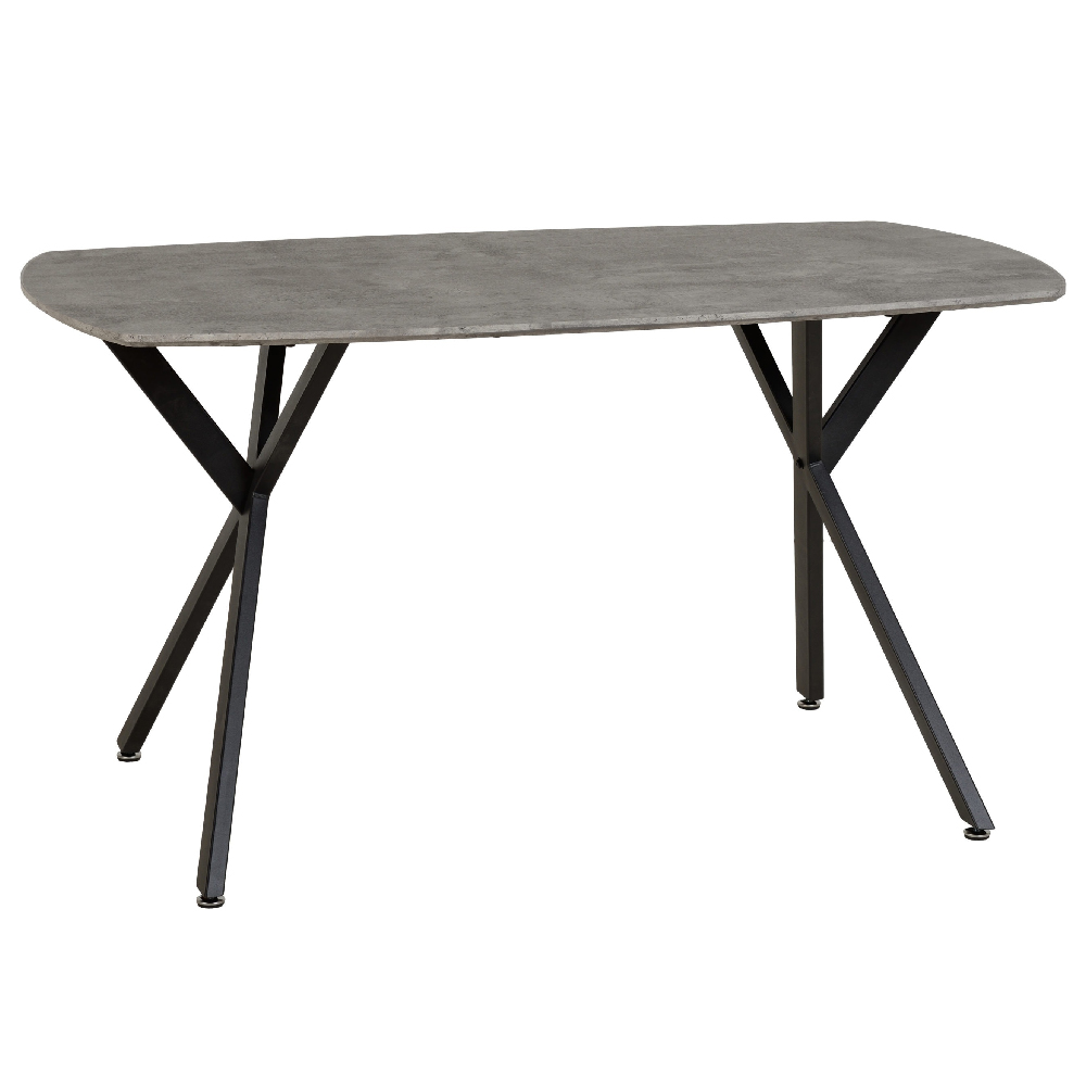 Alsip Concrete Effect Dining Table With 4 Green Velvet Chairs